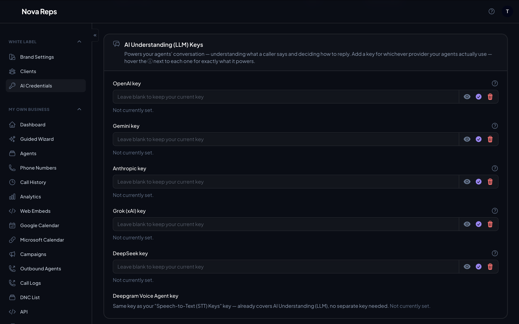 Bring Your Own Key AI Credentials Management for OpenAI, Gemini, Claude, Grok, DeepSeek